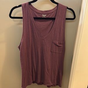 Madewell Mauve Women's V-Neck Tank Top